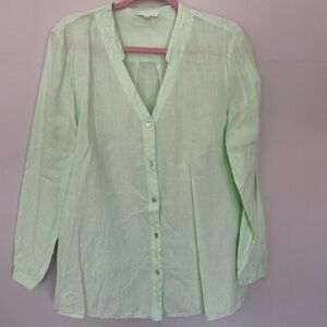Eileen Fisher 100% Irish Linen bright green medium